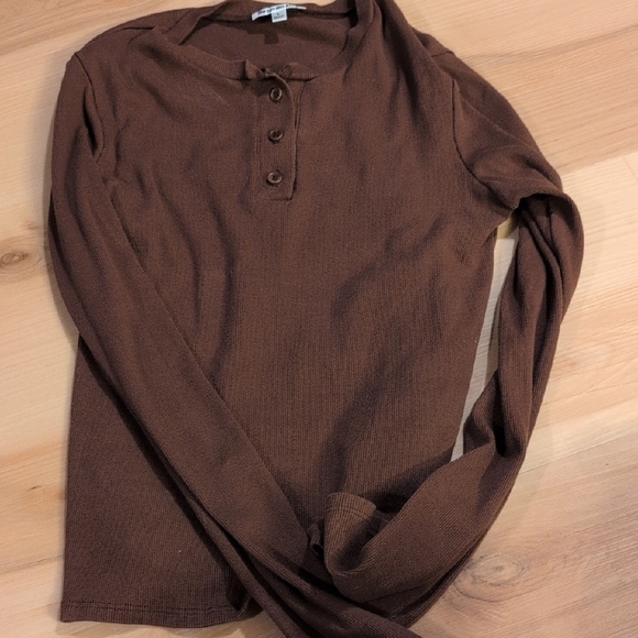 Reformation Chocolate Brown Ribbed Top - Picture 1 of 2